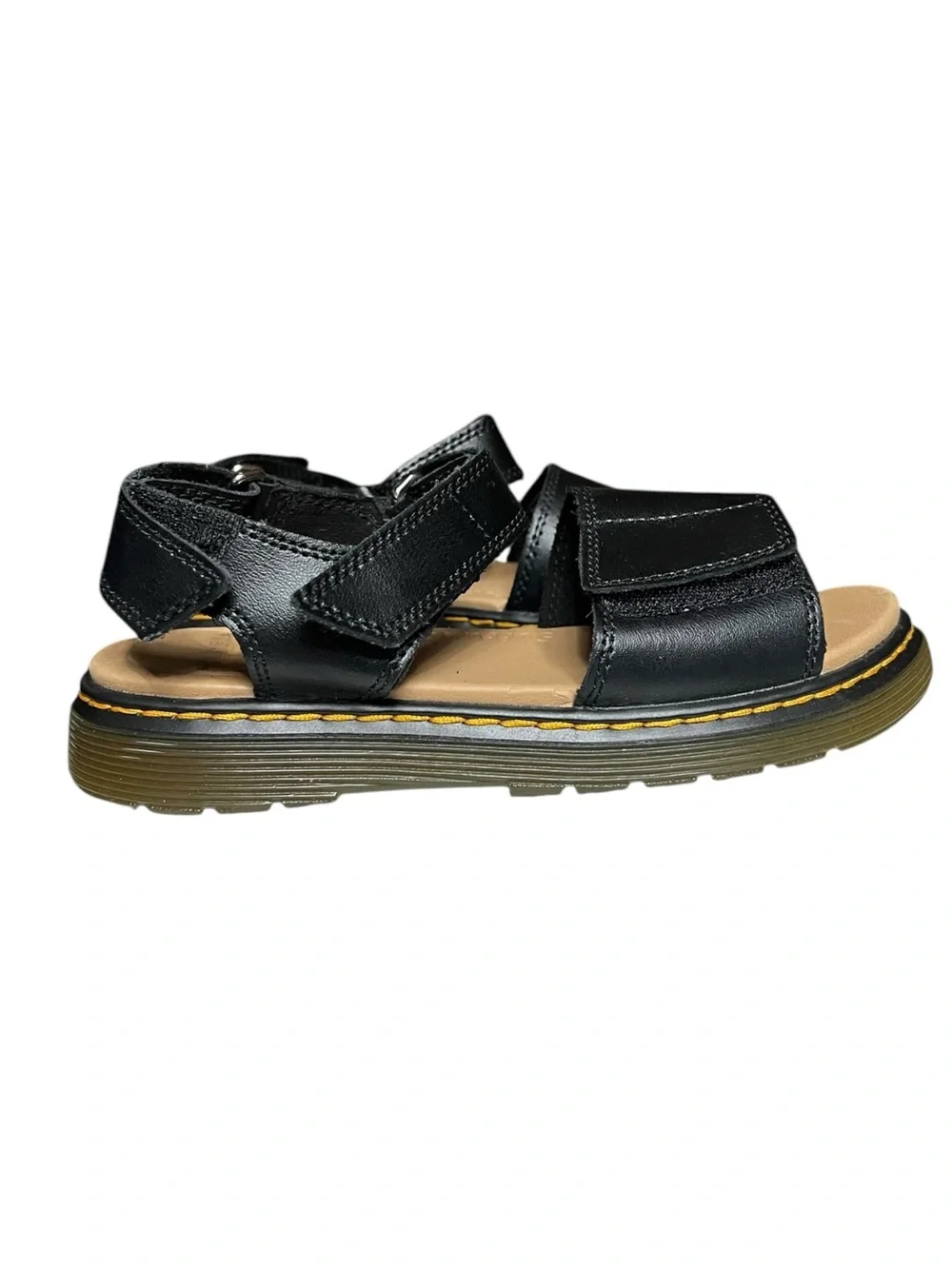 🌻NEW w/tag Dr. Martens Romi J Sandals Black Leather Adjustable Youth US 3 EU 34